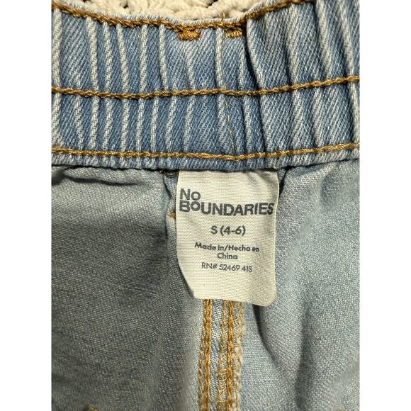 No Boundaries Cargo Jeans Pants Wide Leg High Waist Stretch Womens Sz Small Blue - Picture 2 of 11